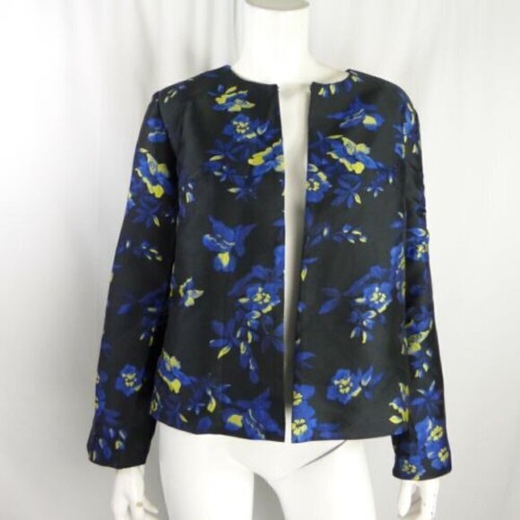 Dennis Basso Women's Floral Jacquard Cropped Jacket - Picture 2 of 11